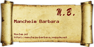 Mancheim Barbara névjegykártya
